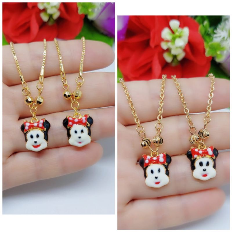 Set Kalung Anak-Anak Xuping Mickey Lapis Emas 18k J01.J02