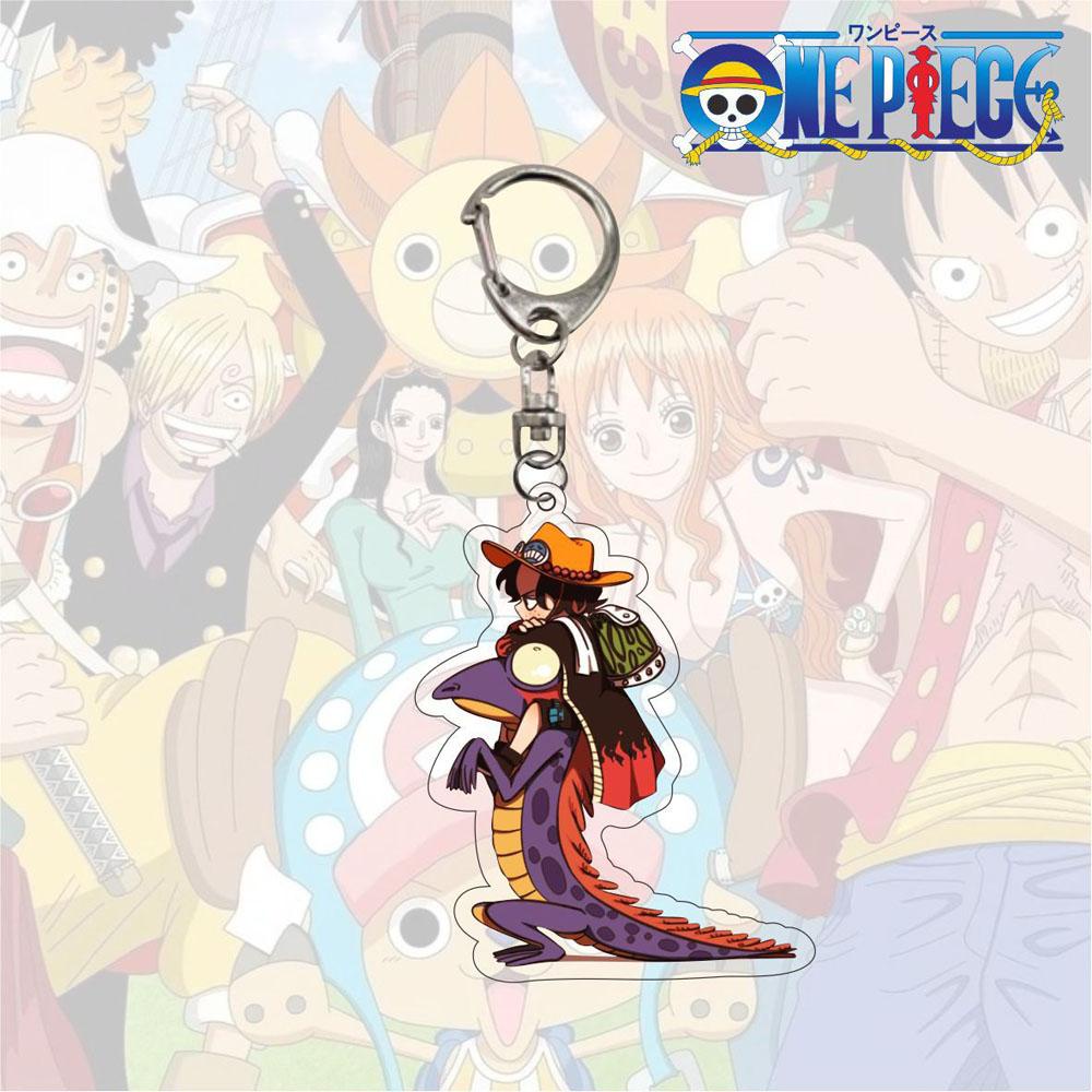 Lanfy Luffy Gantungan Kunci Luffy Hadiah Dua Sisi Liontin Scultures Acrylic Key Ring