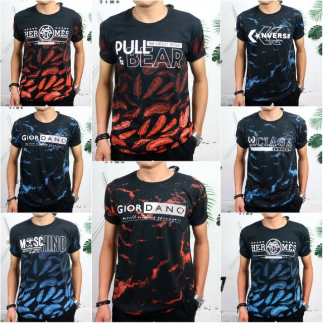  Baju  Kaos Pria Remaja  Oblong Motif 3Second Tshirt Kaos 