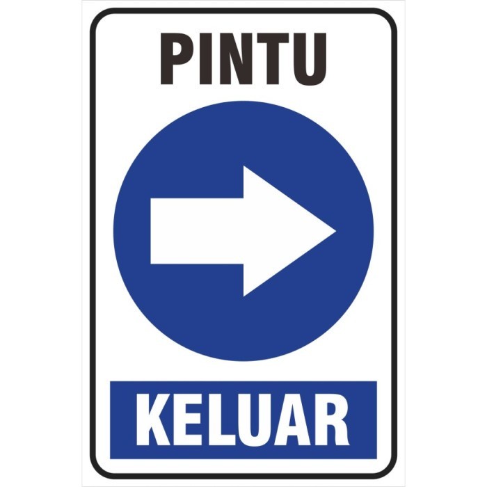 sign stiker pintu masuk / pintu keluar / sticker arah pintu masuk 30x20cm