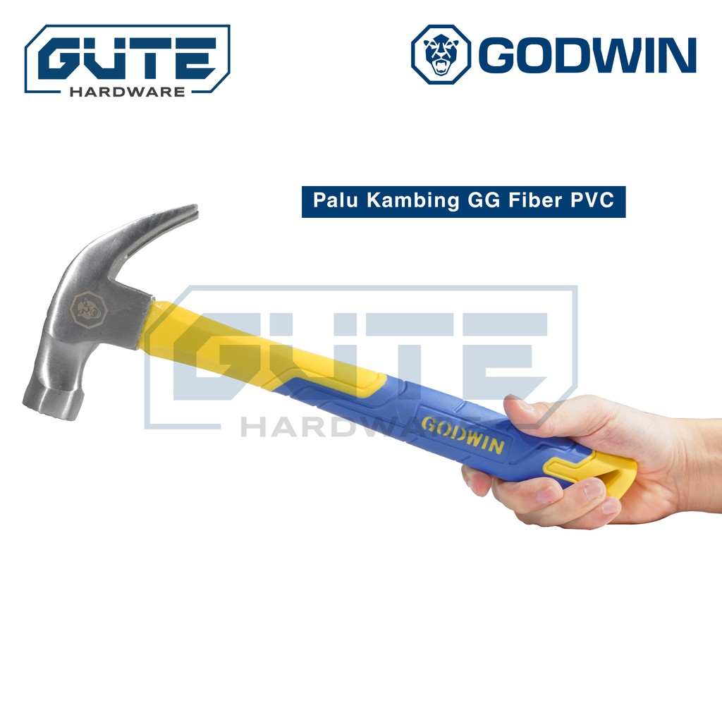 Palu Kambing Gagang Fiber / Claw Hammer &quot;Godwin&quot; Carbon Steel Asli!