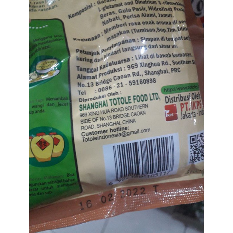 

Totole Kaldu Jamur 200 gr besar