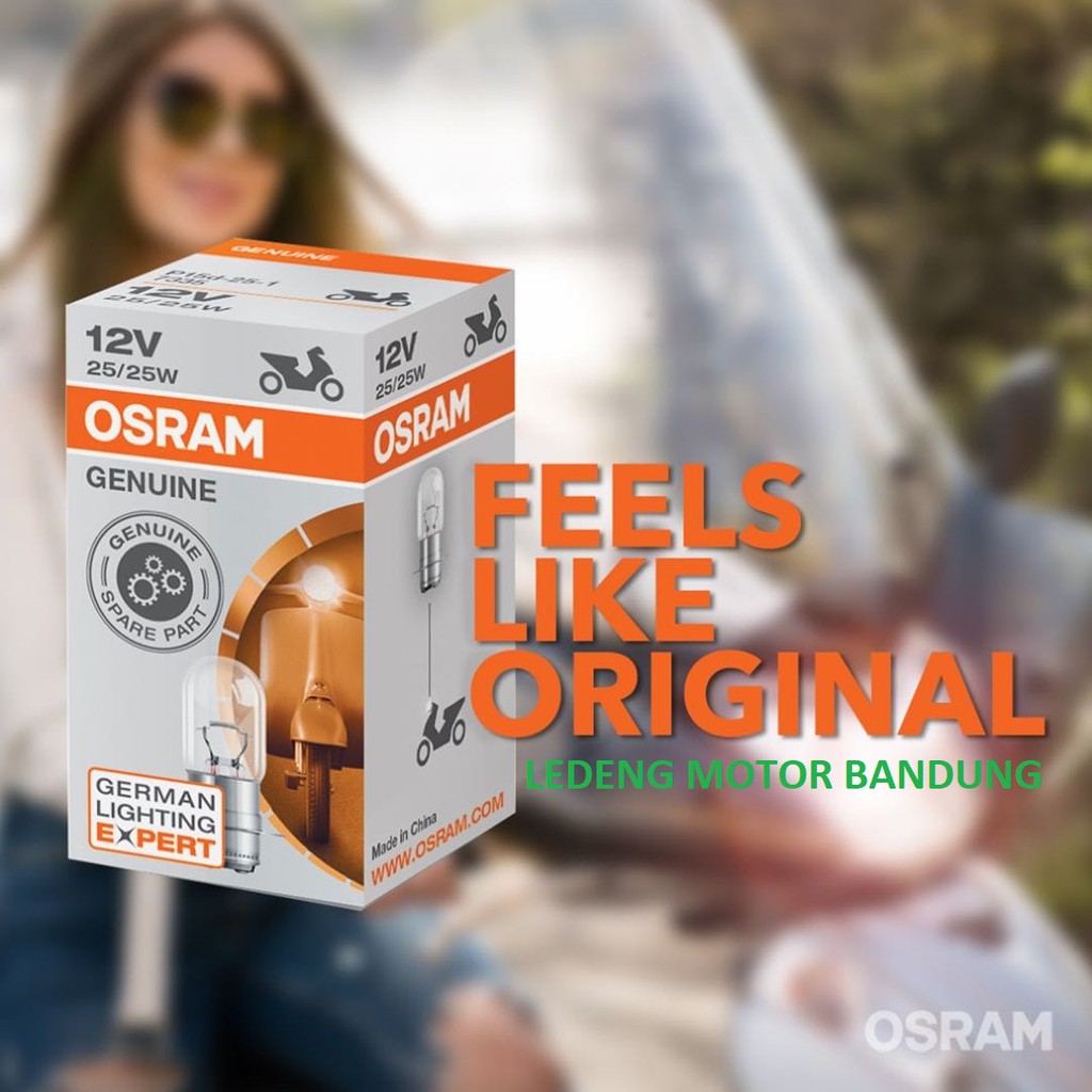 Genuine Osram Bohlam Halogen Lampu Depan Motor Bebek Matic H6 Kaki Satu 12v