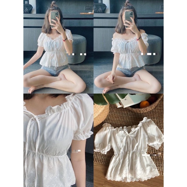 top white korean bkk . atasan bkk top white serian,atasan off shoulder putih korean style ,sabrina ,peplum ,topkaret.deluna off shoulder