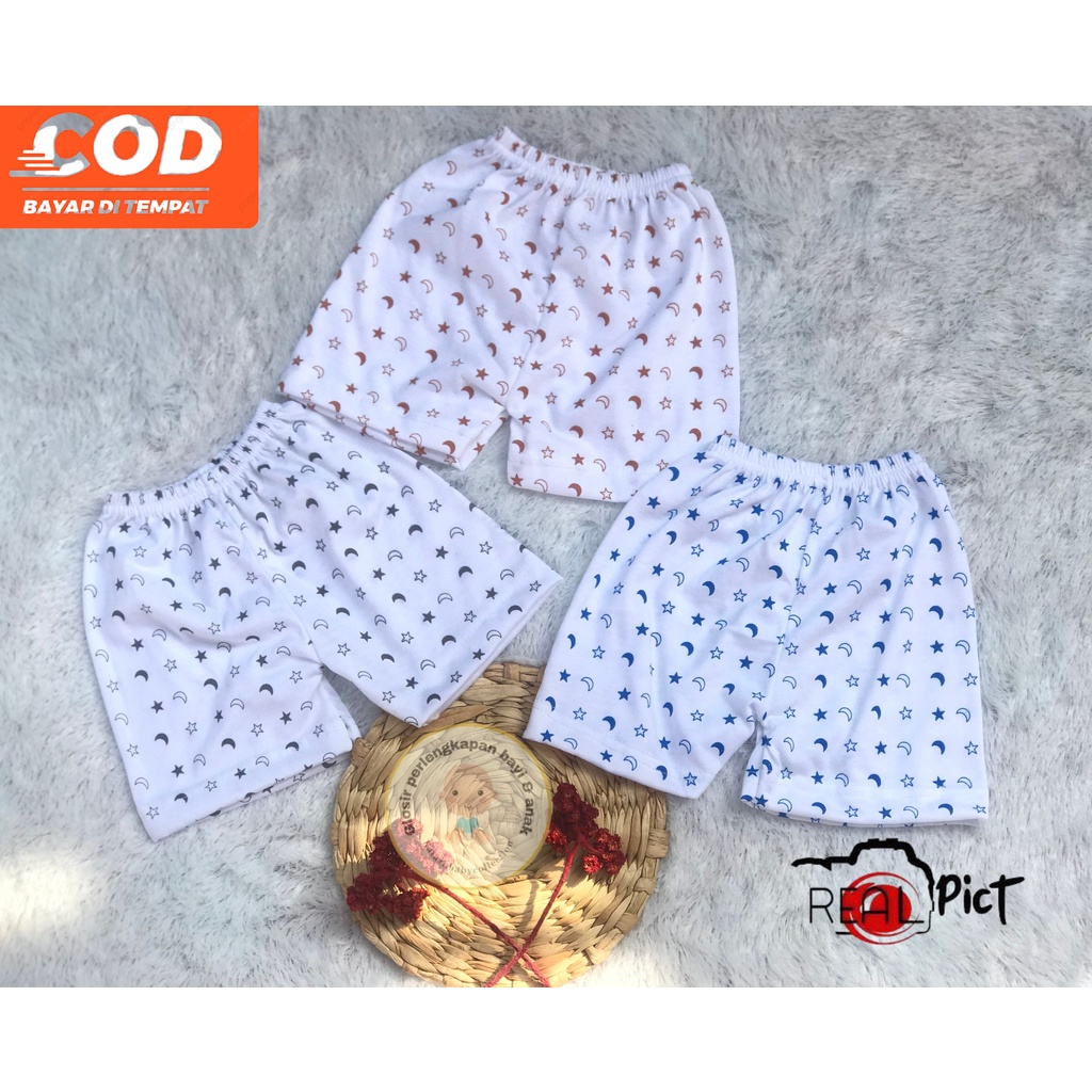 [CPB03] 3 PCS Celana Pendek Bayi Celana Pendek Newborn Umur 0 - 3 Bulan