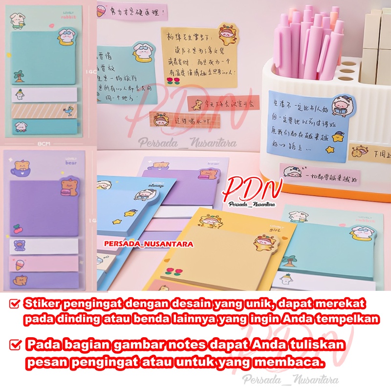 STICKY NOTE NOTES AESTHETIC TO DO LIST MEMO PAD PEMBATAS BUKU STICKY STIKY STIKI STIK NOTE NOTES LUCU KERTAS MEMO PAPER TEMPEL CATATAN KERTAS MOTIF PASTEL MEMOPAD NOTEPAD NOTE NOTES KOREA PERLENGKAPAN TULIS MENULIS AESTHETIC KARAKTER LUCU PN84