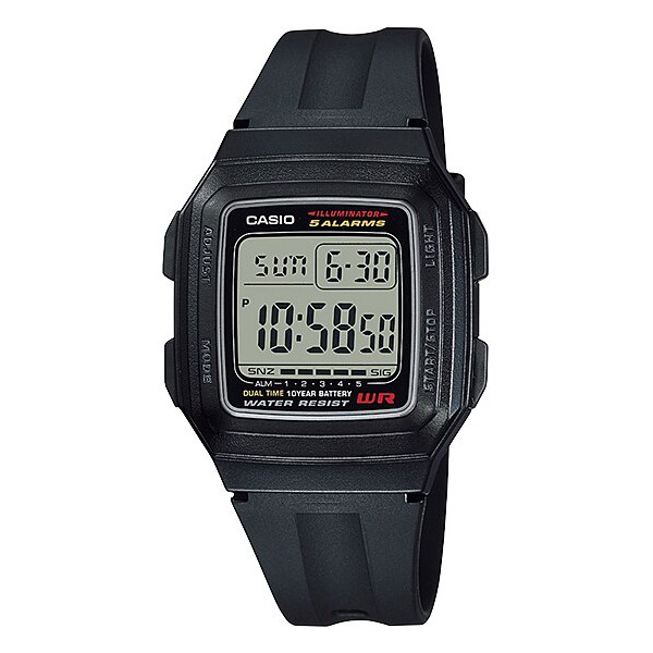 Casio Original F-201WA   (Unisex - Resin - HItam)