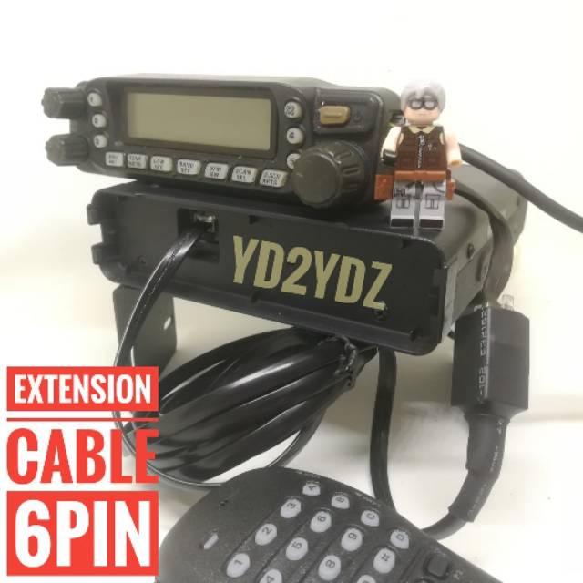 Kabel perpanjangan yaesu mic 6pin separation cable ft2900 ft7900 extension mic mh48 rj12 male female