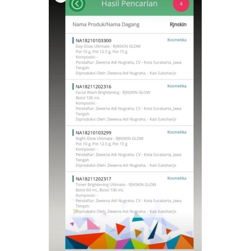 NO BPOM NR GLOW/ RJNSKIN.
