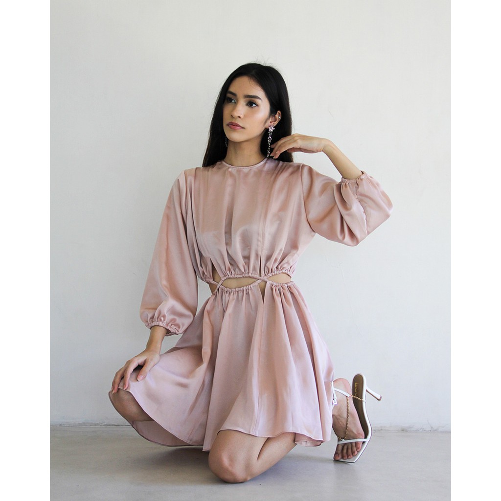 CALLA DRESS | SATIN MINI DRESS