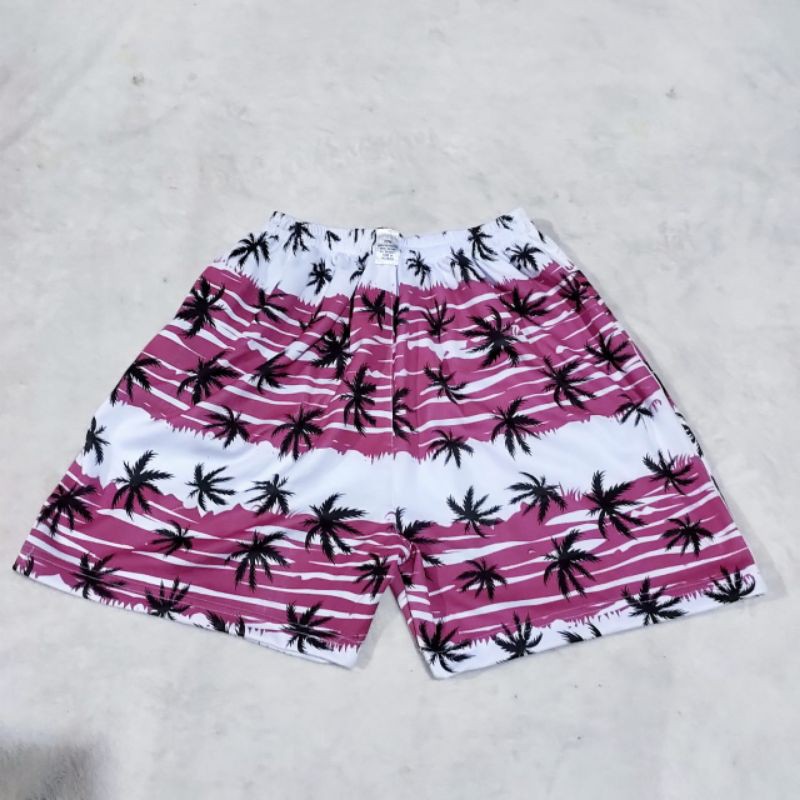 Celana pendek pria boxer surfing santai harian tidur motif pantai