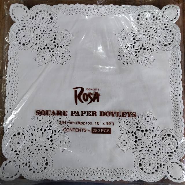 Paper Doyleys Kotak 10"x10" / Kertas Renda / Alas Kue (isi 10 Lembar)