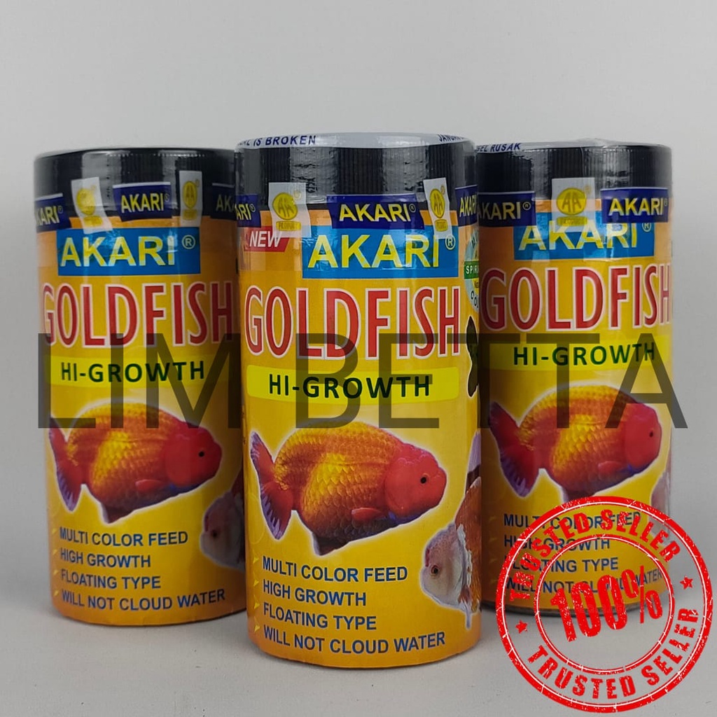 (BOTOL) AKARI GOLDFISH HI GROWTH 1 MM 100 GRAM / MAKANAN IKAN KOKI