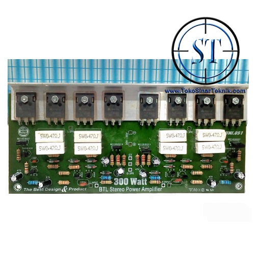 Kit Power Amplifier Real System Stereo 300W (2x1 ) UX-300 One 300 Watt Trantsistor TIP 2955 / 3055