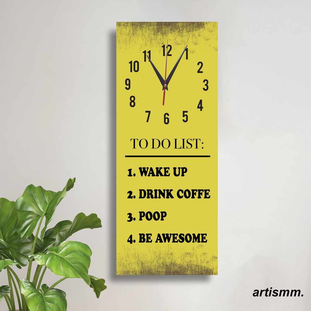 JAM DINDING KAMAR AESTHETIC KUNING-HIASAN DINDING KAMAR