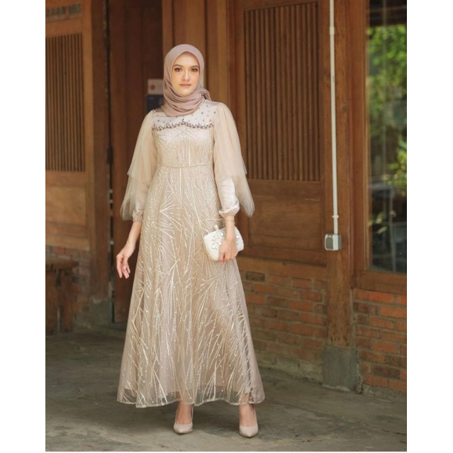 Produk Terbaru || ADA JUMBO | BATIK OFFICIAL / Gamis Muslim Aretha / Maxi Brukat Selma Tulle Premium Murah Brokat Gamis Aretha LUNA DRESS BROKAT KOMBINASI / FASHION MUSLIM WANITA / GAMIS NADINE / BISA COD / GAMIS KONDANGAN KEBAYA MODERN TERBARU