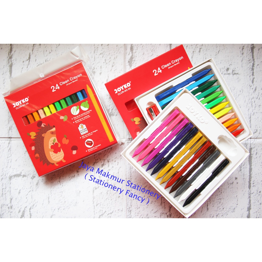 Clean Crayon Joyko 24 Warna CLCR-AC-24 (1 set)