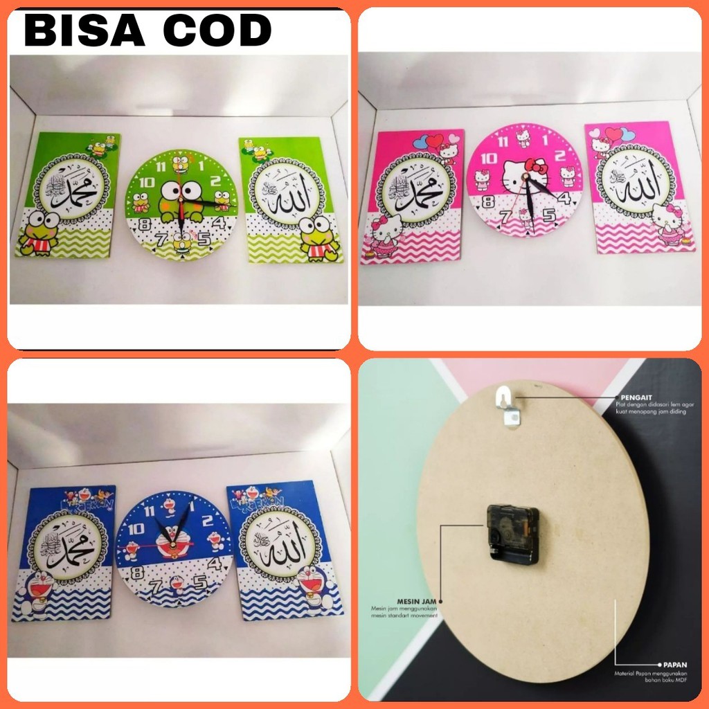 "MURAH" Set Jam Dinding Kaligrafi Karakter