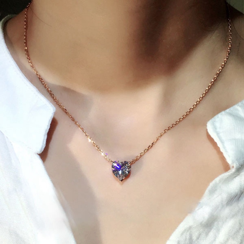 Kalung Rantai Sterling Silver 925 Dengan Liontin Batu Zircon Kubik Untuk Wanita