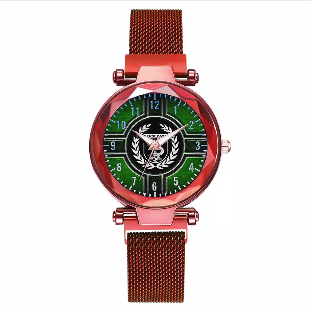 Jam Tangan Wanita Custom - Bonita PERSEBAYA MOTIF 7 Free Box &amp; Batre Cadangan