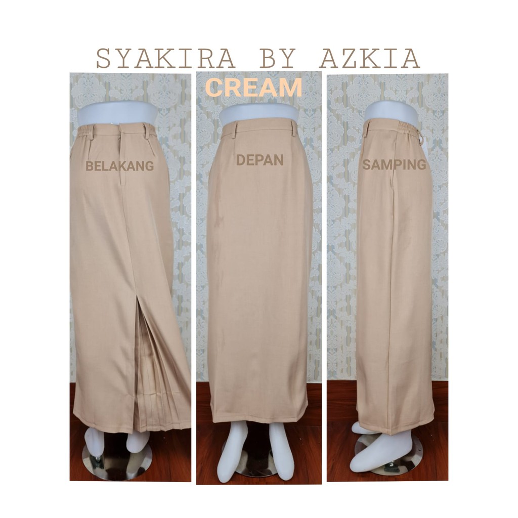 Rok Span Brand Syakira warna merah cabe, abu tua, milo, cokelat susu, khaki, cream- rok kerja wanita-rok kuliah-rok kantor