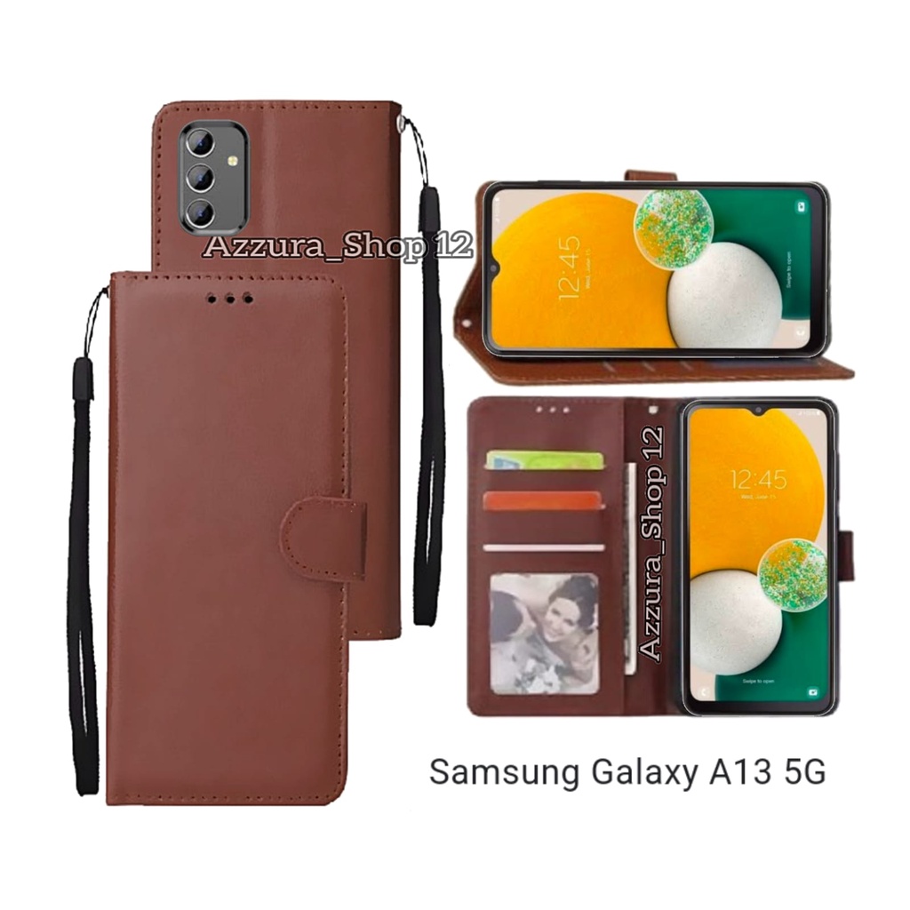 SAMSUNG GALAXI A13 5G Soft Case Flip Wallet Flip Cover Leather Premium Sarung Buku Casing HP
