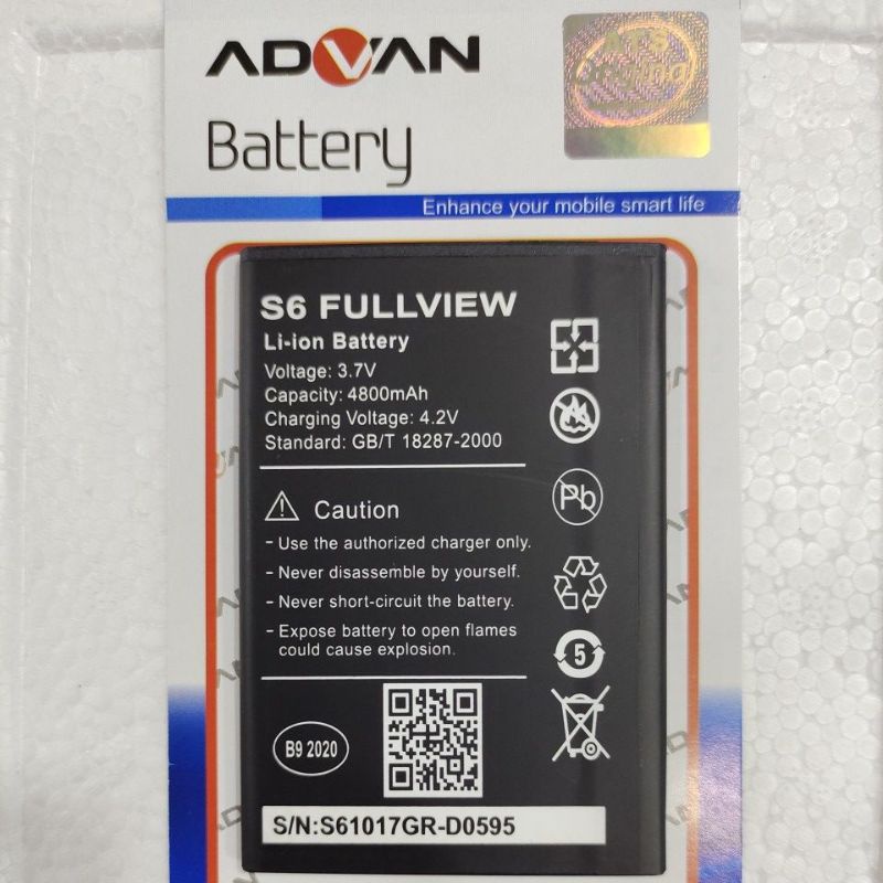 Baterai | Battery | Batre Advan S6 Full View Original