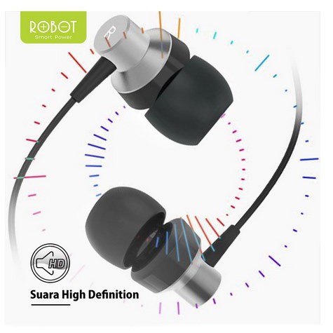 Earphone Headset Wired ROBOT High-Definition - Android - iPhone RE240