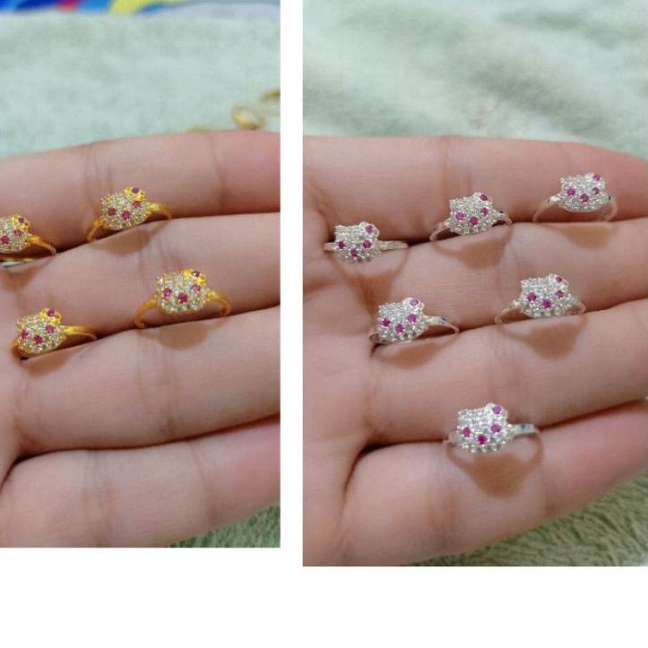 Serbuuuu.. CINCIN ANAK HELLO KITTY PERAK 925 LAPIS MAS