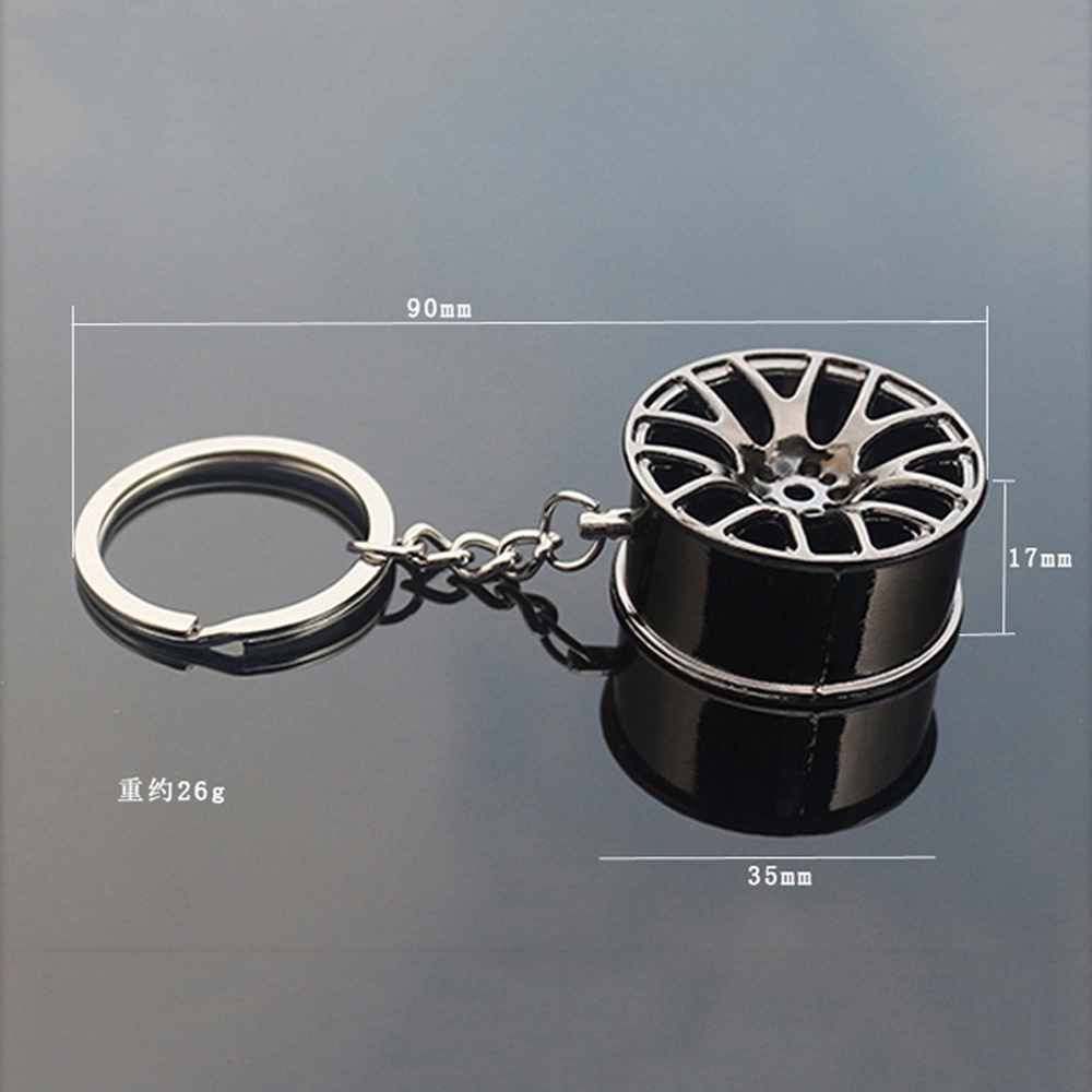 QUINTON Zinc Alloy Car Key Ring Tire Styling Pendant Key Chain Fashion Key Holder Keyrings Wheel Hub Keychain/Multicolor