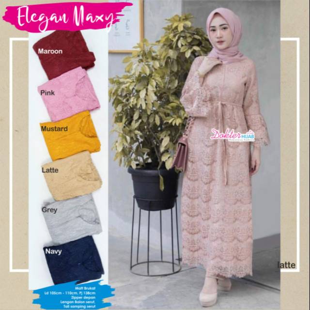 Jual Elegan Maxy Maxy Brokat Simple Maxy Kondangan Dress Wisuda