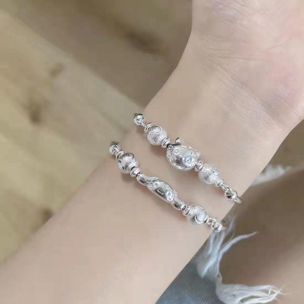 [Elegan] Gelang Wanita Hadiah Wanita Sederhana Unik Perhiasan Aksesoris Kepribadian Cinnamoroll Gelang Perak