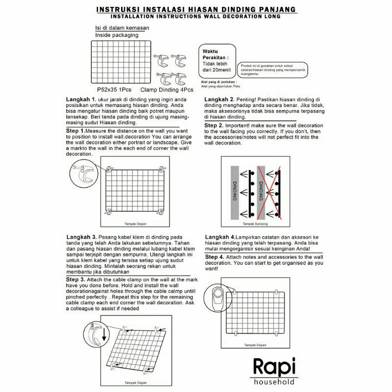 [COD] HIJANG HITAM HIASAN DINDING PAJANG WARNA HITAM DEKORASI DINDING WALLGRID WIRE MESH ORIGINAL