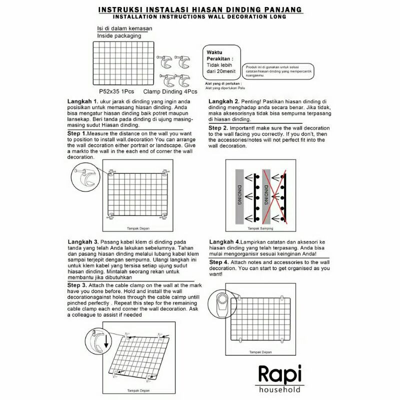 [COD] HIJANG HITAM HIASAN DINDING PAJANG WARNA HITAM DEKORASI DINDING WALLGRID WIRE MESH ORIGINAL