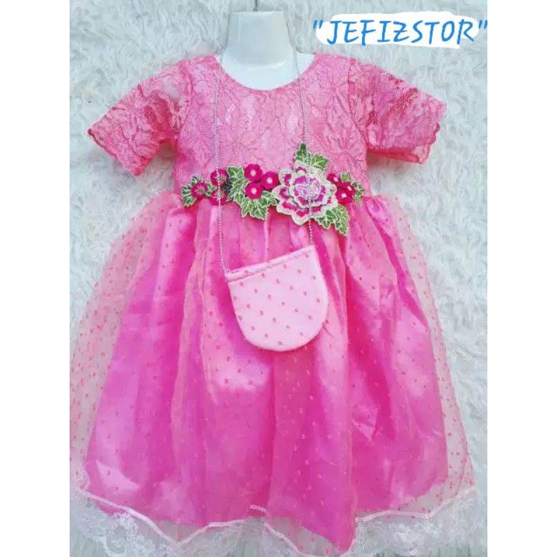Gaun Pesta Rubiah Organza dot , Gaun Mewah Gaun burkat Mewah , Baju pesta