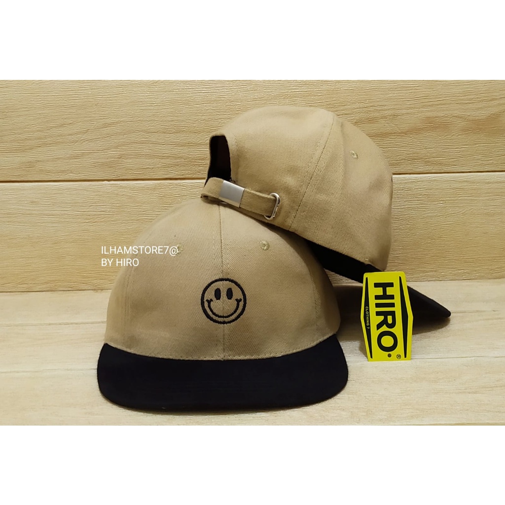 [COD]Topi Distro Pria/Topi Snapback Bordir SMILE Kombi. New Model/Topi Original keren/Topi Keren