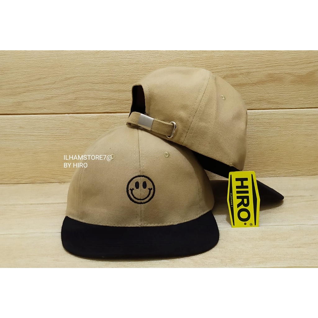 [COD]Topi Snapback Bordir Smile Kombinasi New Model/Topi Distro Pria/Topi Terlaris