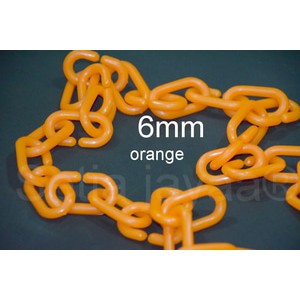 rantai plastik 6mm orange / rantai baju / distro / toko / fashion