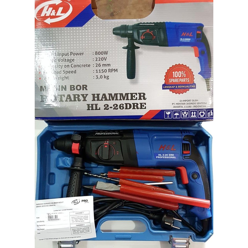 MESIN BOR BETON BOBOK SDS PLUS RYU/ ROTARY HAMMER RYU RRH26