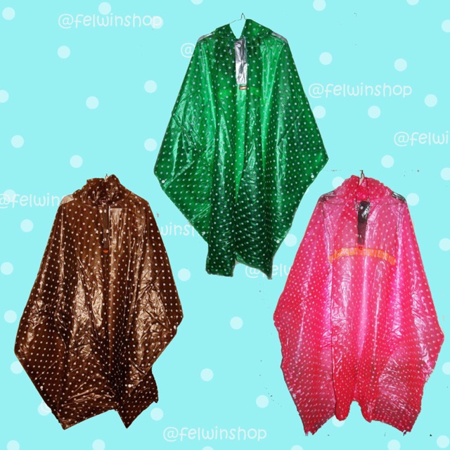 Jas Hujan Ponco / Poncho Lengan Polkadot - Elmondo 713 HARGA PROMO