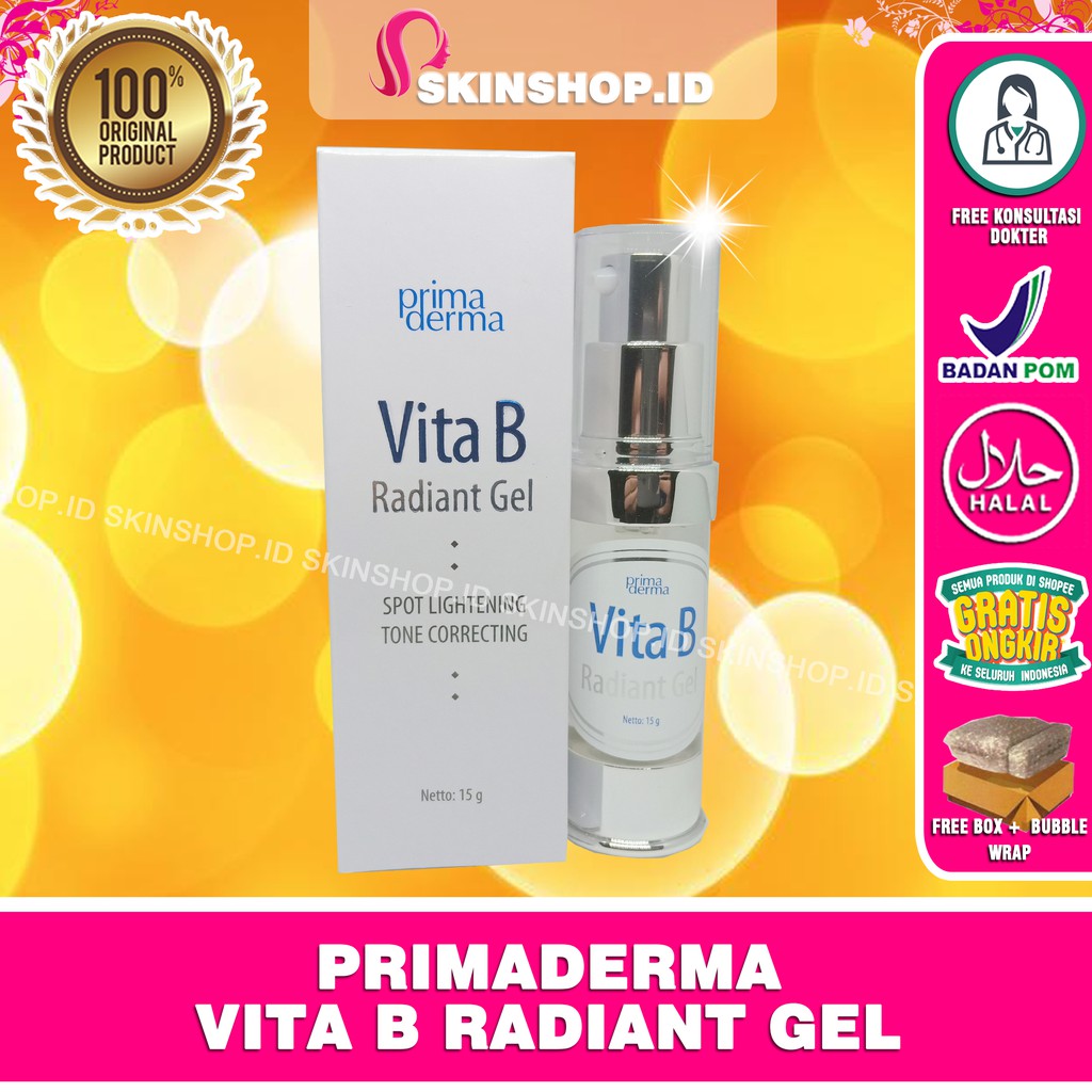 [STOK TERBARU] Primaderma Vita B RADIANT GEL 15ml Original / Serum Pemutih,Flek &amp; Pencerah BPOM Aman