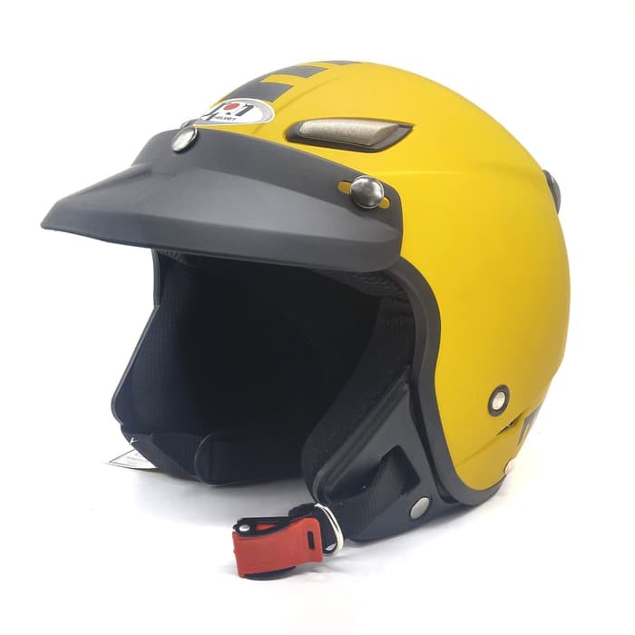 Helm JPN MOMO Kuning/Yellow + Pet (Retro/Bogo/Klasik/Classic/Vespa)