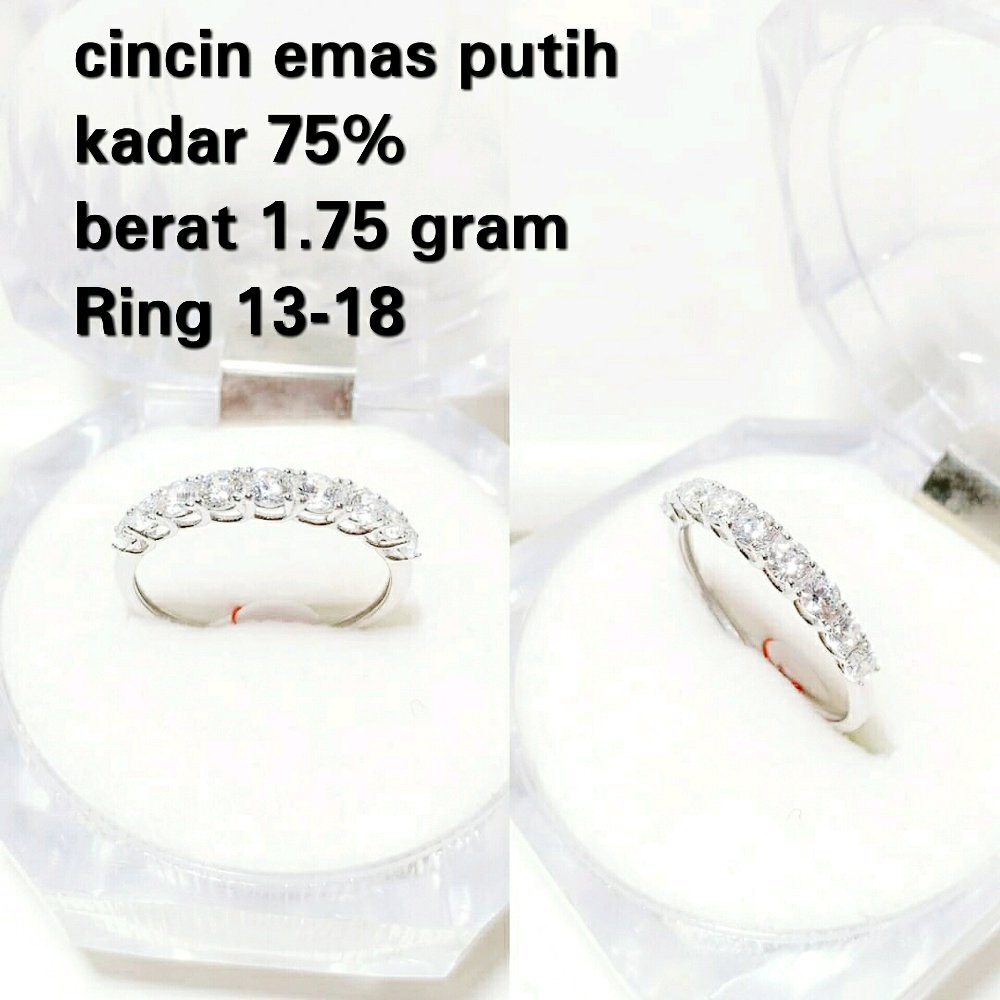 Cincin Emas Putih Kadar 75 Persen 1 75 Gram Shopee Indonesia