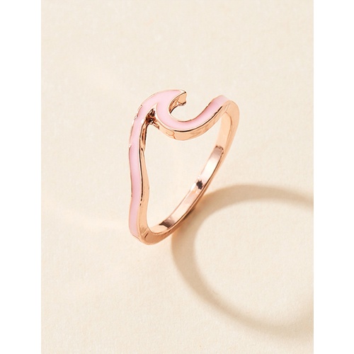 LRC Cincin Fashion plated Oil Dripping Wave Alloy Ring K83408