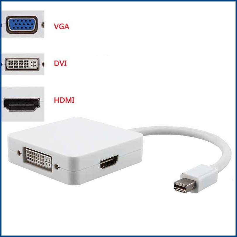 3 in 1 Mini Display Port to HDMI VGA DVI Adapter - MD114