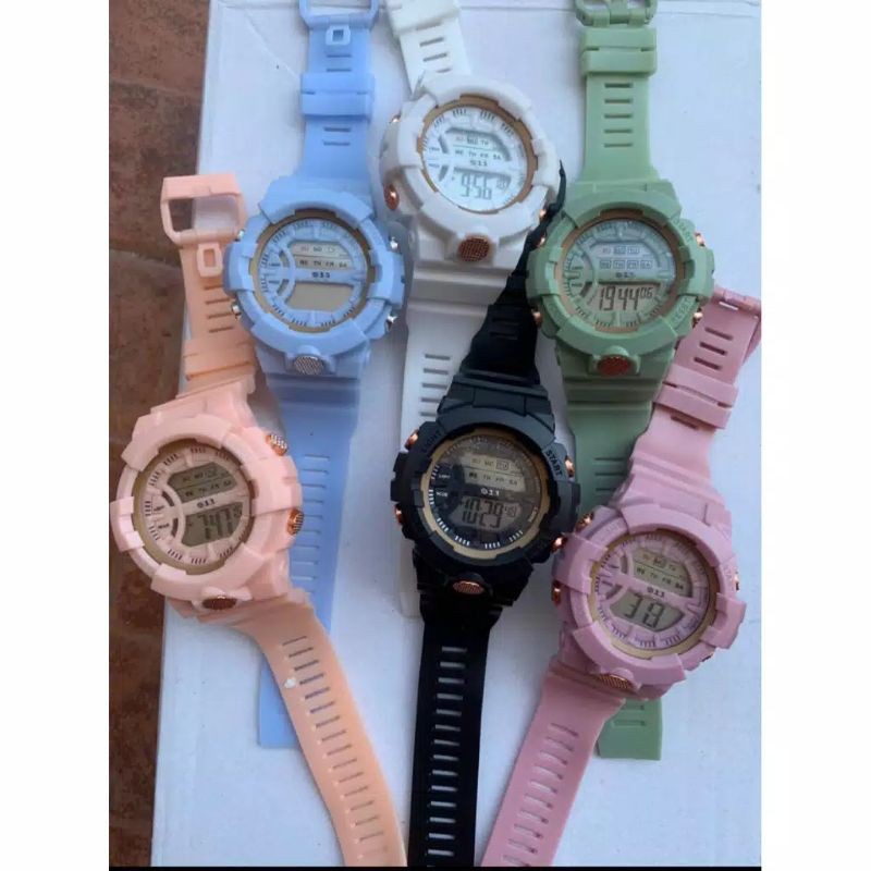 (Terima Cod)Jam Tangan Wanita Digital 511 AOSUN Strap Rubber(Dikirim Jakarta)