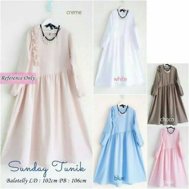 Long Syafita Putih Fashion Wanita Baju Tunik Warna Putih Terlaris
