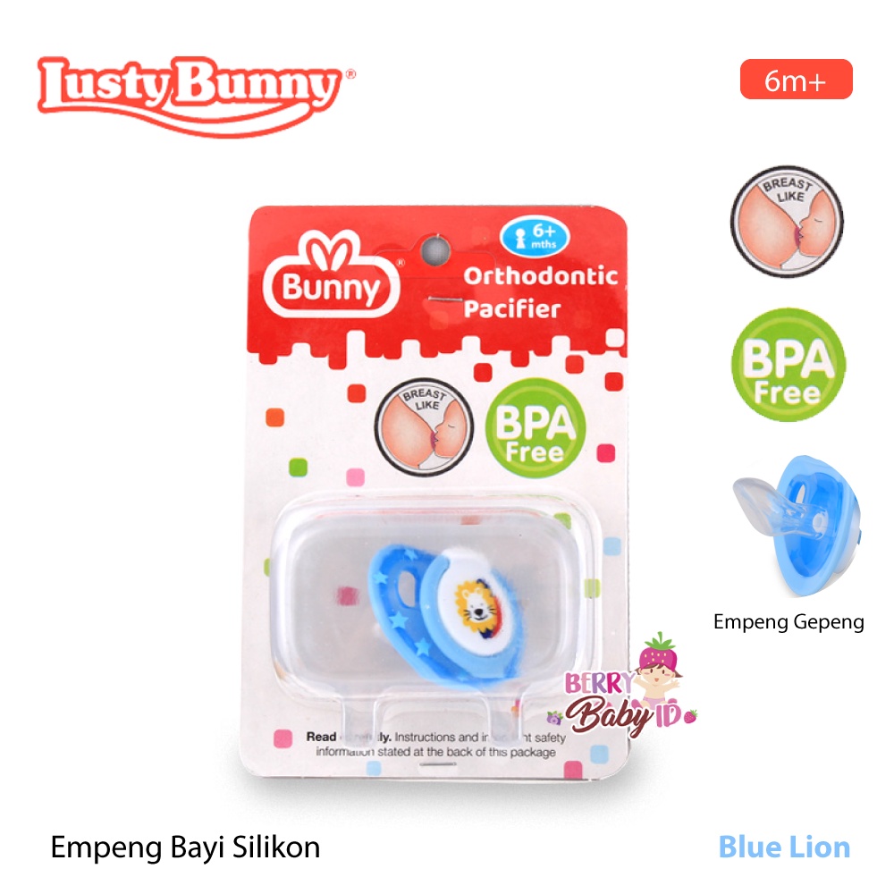 Lusty Bunny Pacifier Orthodontic Silicone Empeng Bayi 6m+ DP-2003 Berry Mart