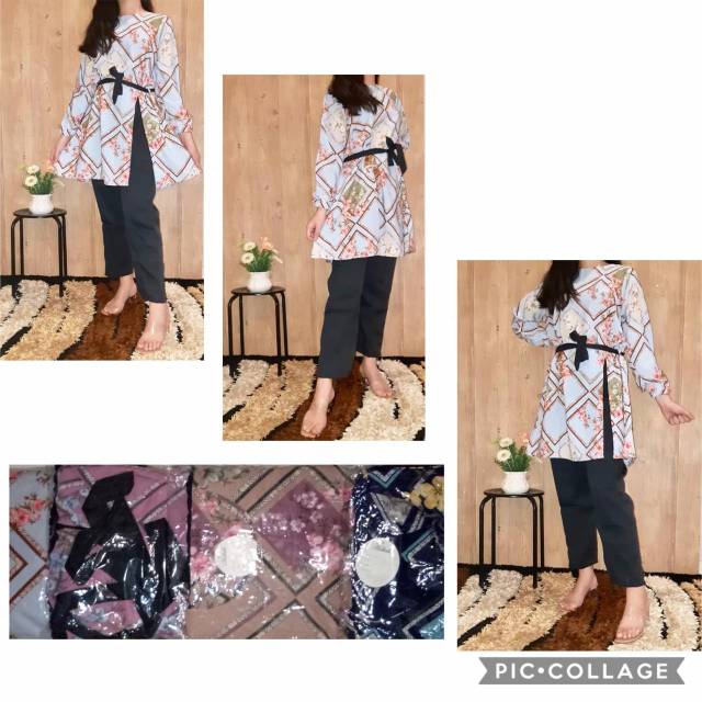 Baju gamis bermotif bunga