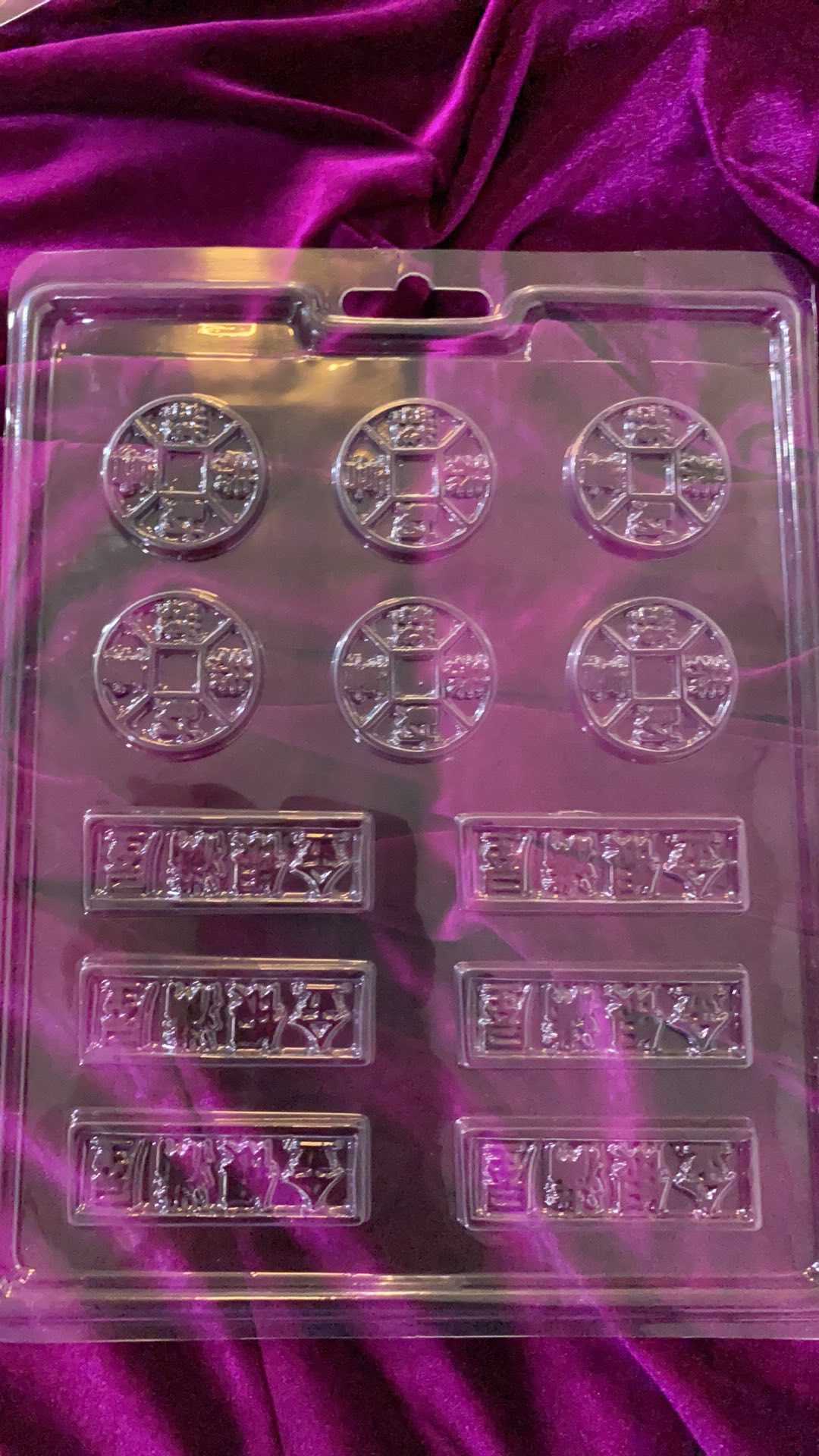 Cj Cetakan Coklat Koin Coin & Plakat Plastik